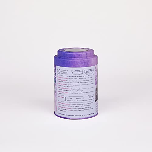 JusTea Purple Rain | Pyramid Compostable Tea Bags | Purple Tea | 12+ Cups | Very Low Caffeine | Award-Winning | Fair Trade | Non-GMO