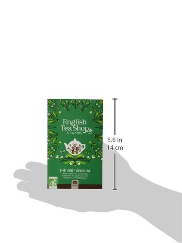 English Tea Shop Organic Sencha Green Tea - 20 Tea Bag Sachets, 30g