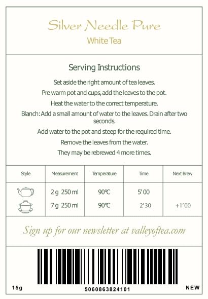 Silver Needle White Tea - 100 Procent Buds - Baihao Yinzhen Chinese Silver Tip Bai Hao Yin Zhen - White Tea Silver Bai Hao Yin Zhen Tea White Needle Tea Silver Needle Tea Bai Tea White Tip