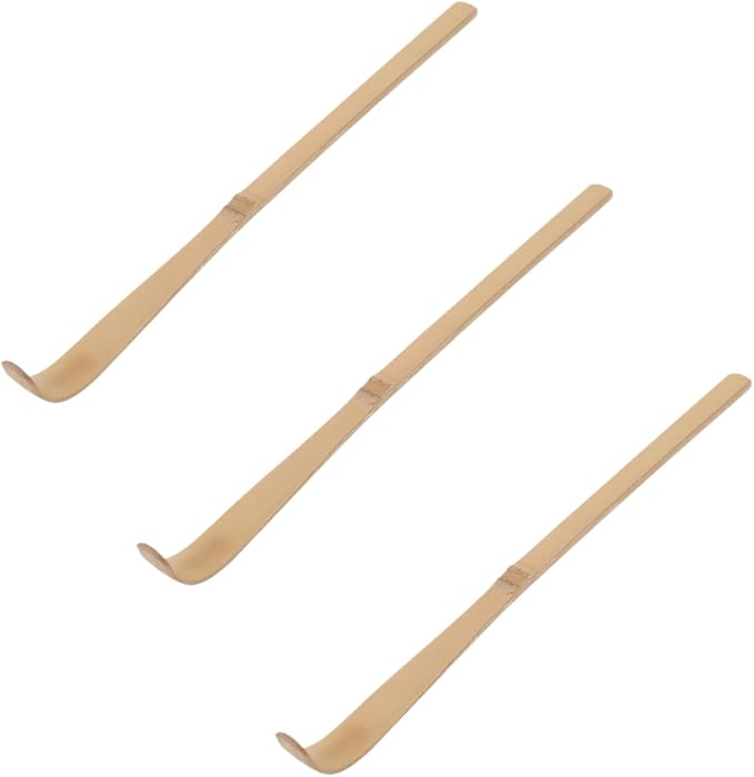 3Pcs Matcha Scoop Bamboo, Bamboo Matcha Scoop Japanese Chashaku Hooked Green Tea Spoon 18cm Tea Cere