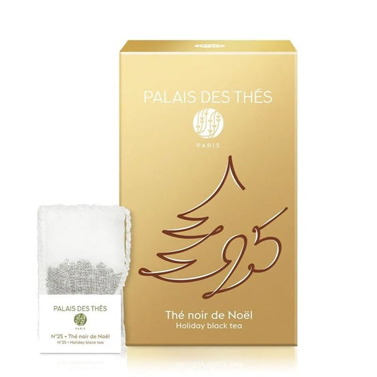 Palais des Thés - Holiday Black Tea N°25 with citrus & spices - Premium Gourmet Organic Black Tea with - 20 Count Cotton Tea Bags Box - Serves 20 cups