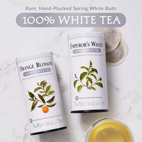 The Republic of Tea – Asian Jasmine 100% White Tea Bags, Steeps 250 Low-Caffeinated Cups