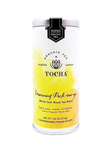 Tocha Organic Morning Pick-Me-Up Black Tea – Bold & Smooth Caffeine Boost | 15 Biodegradable Pyramid Bags | Floral Osmanthus Aroma, Non-GMO & Gluten-Free