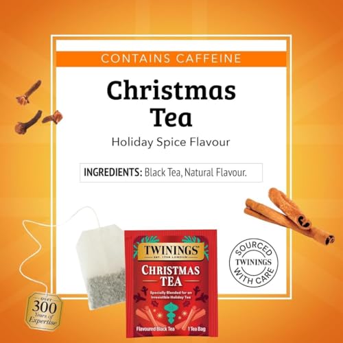 Twinings Christmas Tea - Black Tea Blended with Spicy and Aromatic Clove and Cinnamon, Tea Bags Individually Wrapped, 20 Count Ea (Pack of 2)