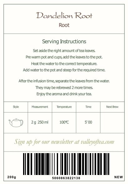Dandelion Root Tea Organic Herbal - Old Folk Remedy - Taraxacum Officinale - Dandilion Root Dandeliom Tea Danelion Root Dandeli Dandellion Danalion Tea Dandeline Root Tea Danilion Dandleion