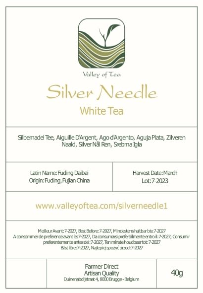 Silver Needle White Tea - 100 Procent Pure Buds - Baihao Yinzhen Chinese Silver Tip Bai Hao Yin Zhen 40g