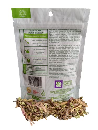 Roasted Dandelion Root Tea - Herbal Tea - For the Maintenance of Good Health - Zip-Lock (30g) 1.05oz - 100% Natural Diente de Leon Te