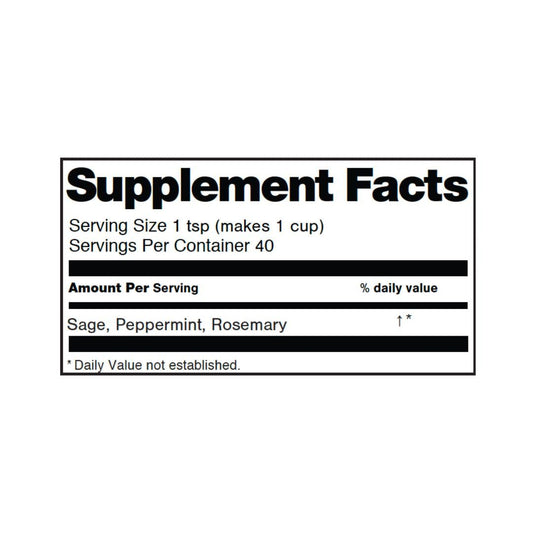 FOCUS Tea | ORGANIC Loose Herbal Tea for Concentration & Alertness | Sage, Peppermint, Rosemary | 100% Organic, Caffeine Free, Natural, Earthy Flavor | 30G (1.1OZ)