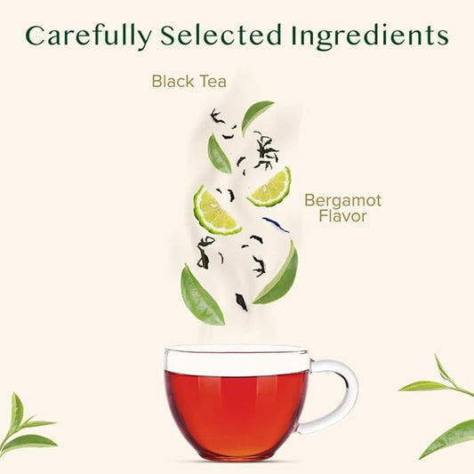 VAHDAM, Earl Grey Black Tea Bags (100 Count) Medium Caffeine, Non GMO, Gluten Free | Citrus Bergamot & Smooth | Resealable Ziplock Pouch | Plant Based Tea Bags