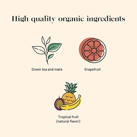 Kusmi Tea - BB Detox - Iconic Detox Tea - 100% Organic - Blend of Green Tea, Mate & Grapefruit - Organic Flavored Yerba Mate Tea - Enjoy Hot or Iced - 20 Tea Bags