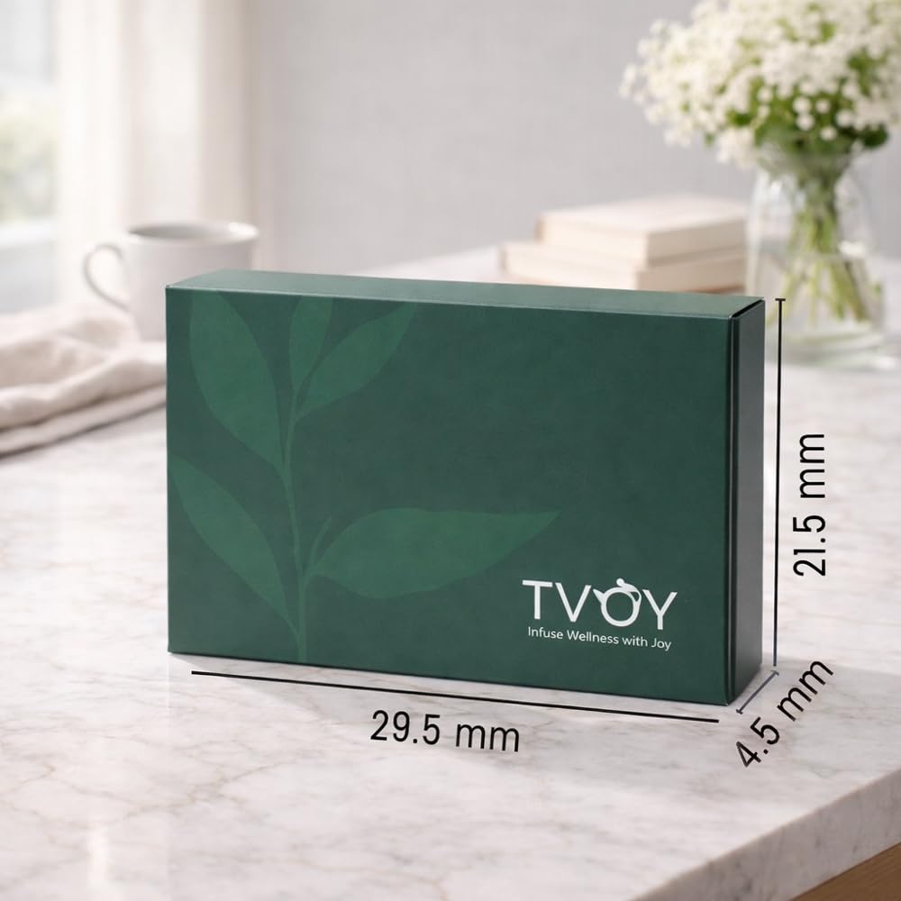 TVOY- Assorted Tea Infusion Gift Set 6 Unique Flavors and Reusable Tea Stainer, Loose Leaf Tea Set Flavors Include, Mint Green Tea, Premium Whole Loose Leaf Tea Gift Box for Women & Men, Tea Sampler for Birthdays & Tea Lovers