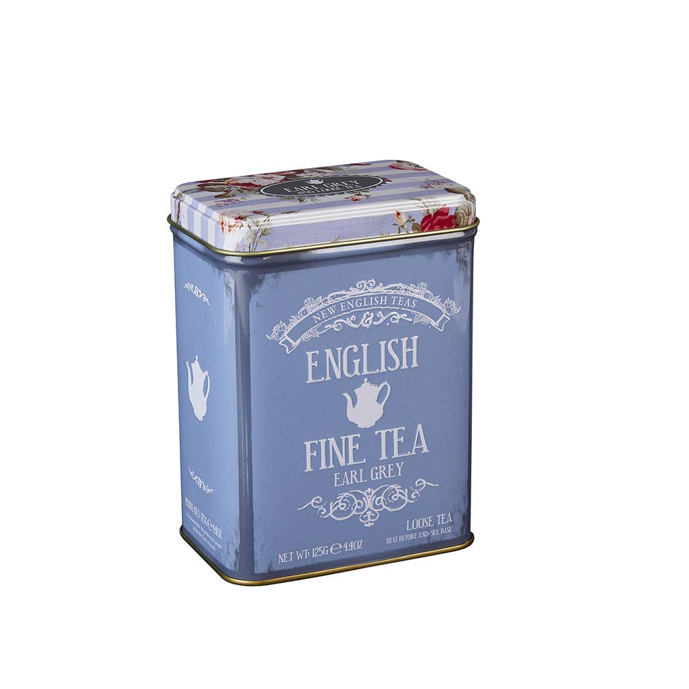 Vintage Floral Tea Tin with Earl Grey Loose Leaf Tea 125g