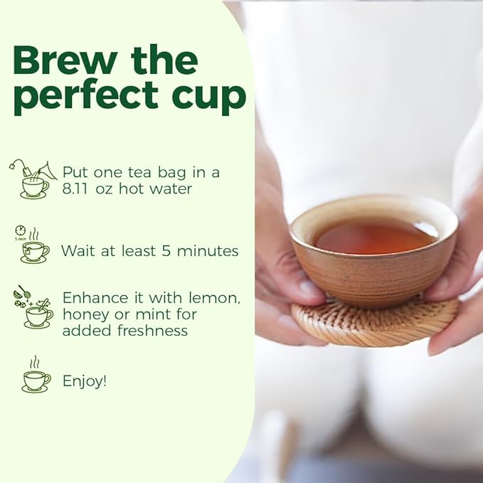 Natural Spearmint tea 120g. 80 tea bags. 100% natural ingredients Spearmint Herbal tea bags.Additive-Free • Caffeine-Free • Sugar-Free • Vegan