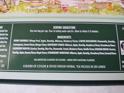 limited edition Tea Party Collection by tea co benner, 24 tea bags of caffeine free herbal tea