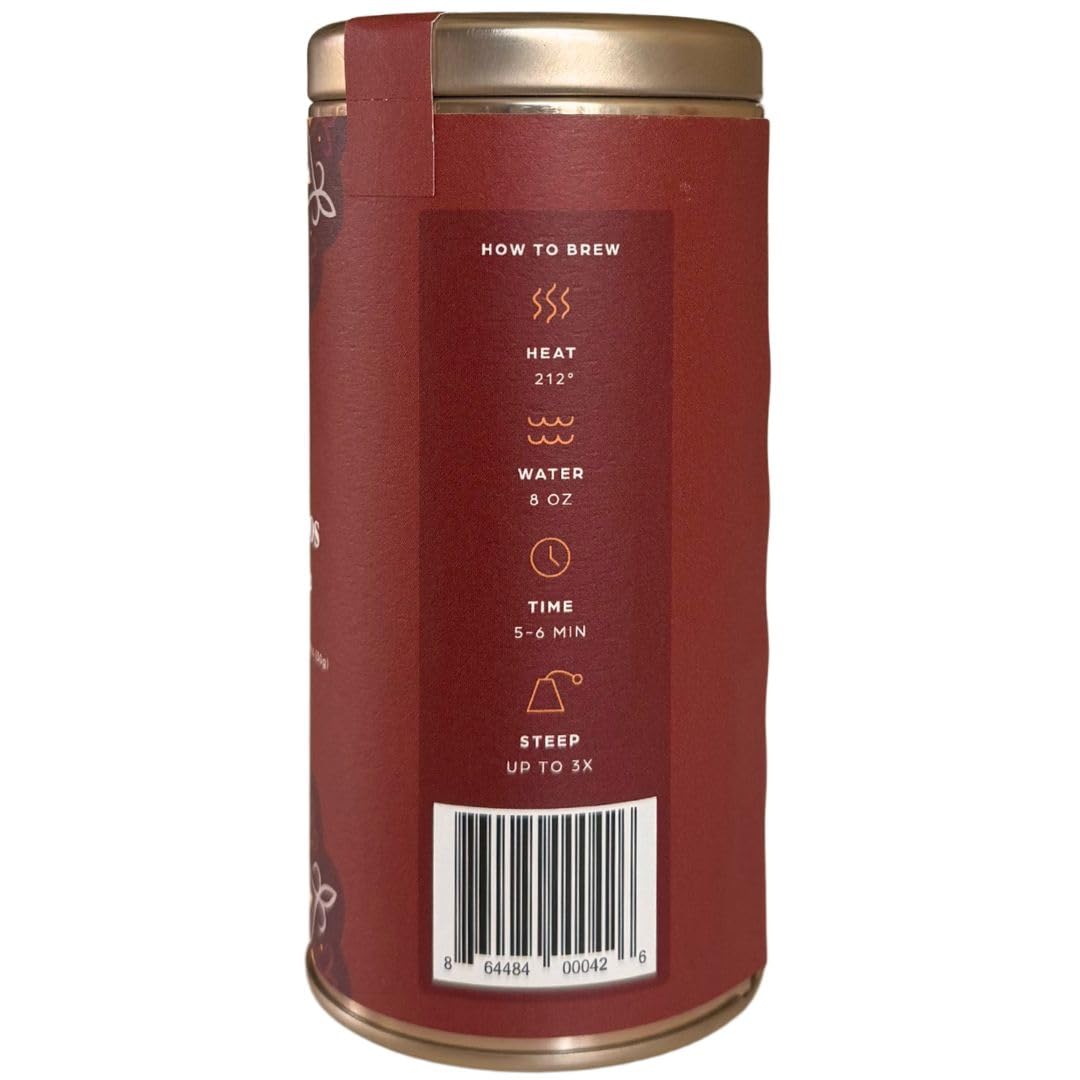Tahmina Saffron Rooibos Caffeine Free Tea: South African Herbal Blend with Saffron, 12 Biodegradable Pyramid Tea Bags, Makes 36 Cups of Tea (1 Pack)