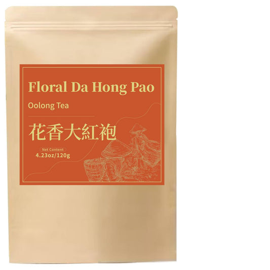 Yuexi Da Hong Pao Oolong Tea Loose Leaf Big Red Robe Chinese Tea Dahongpao Oolong Fujian Wuyi Mountain Floral fragrance flavor 120g/4.23oz (96 cups)花香大红袍 乌龙茶 正宗中国武夷山茶