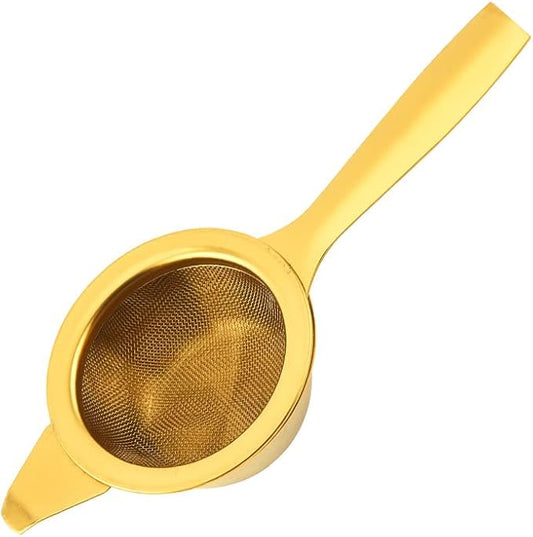 2.2" Mini Matcha Sifter, 30 Fine Mesh T304 Stainless Steel, Tea Strainer, Cocktail Strainer with Base (Gold)
