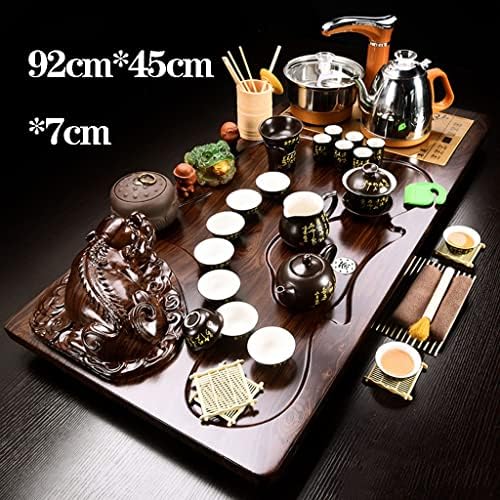 Kung Fu Tea Tray with Water Storage Drainage for Chinese Tea Ceremony, Serving Table Set, Wood Tea Tray for Gongfu Tea Set