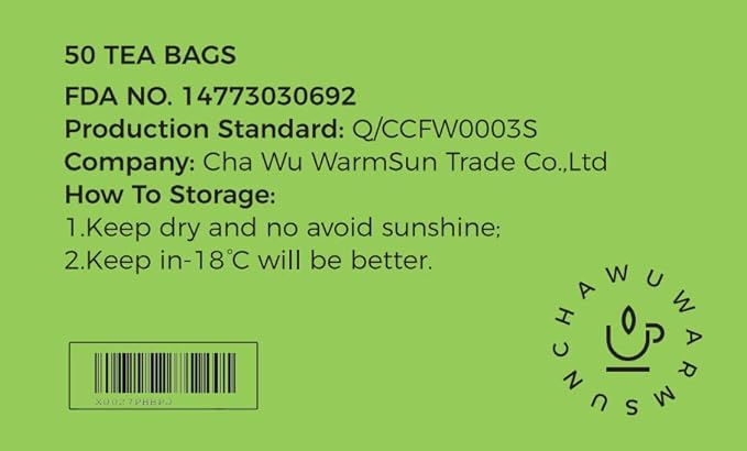 ChaWuWarmSun-Osmanthus & LongJing Green Tea Bags,50 Tea Bags,Natural Flower and Broken Tea (Pack of 2)