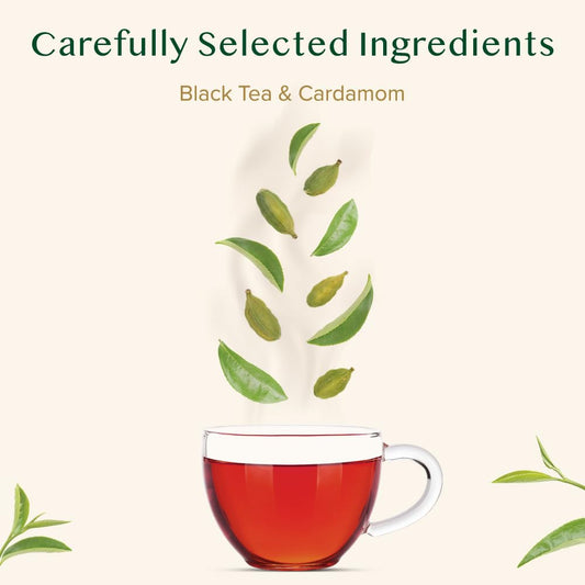 VAHDAM Cardamom Chai Tea Bags (100 Count) Masala Chai in Pyramid Tea Bags