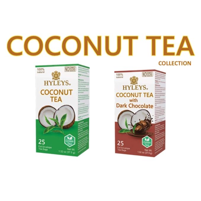 12 Pack of Natural Wellness Coconut Tea With Dark Chocolate - 25 Tea Bags (Gmo Free, Gluten Free, Dairy Free, Sugar Free & 100% Natural)