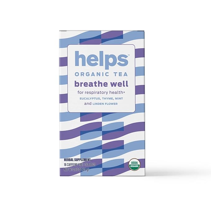 Helps Teas, Helps Breathe Well Tea, Organic herbal blend of Eucalyptus, Thyme, Tila and Mint that clear your sinuses and strengthening your inmune