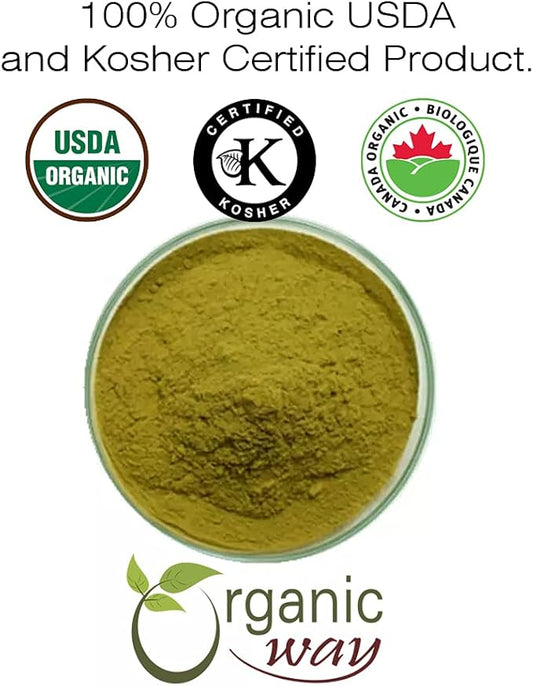 Organic Way Dandelion Leaf Powder, Herbal Tea (Taraxacum officinale) - European Wild-Harvest, Organic & Kosher Certified, Non GMO & Gluten Free