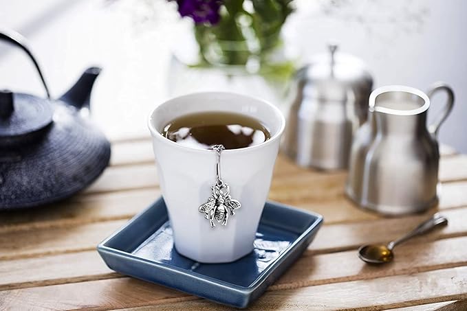 2pcs TeaSanavie Tea Infuser,Loose Tea Steeper Couple Handmade Honey Bee & Butterfly Tea Strainers for Loose Tea