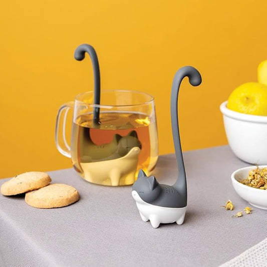 Ototo Louie Cat Tea Infuser - Cats Loose Leaf Steeper & Diffuser, Tea Strainer Accessories, Cute Gifts for Cat Lovers, White Elephant Gifts