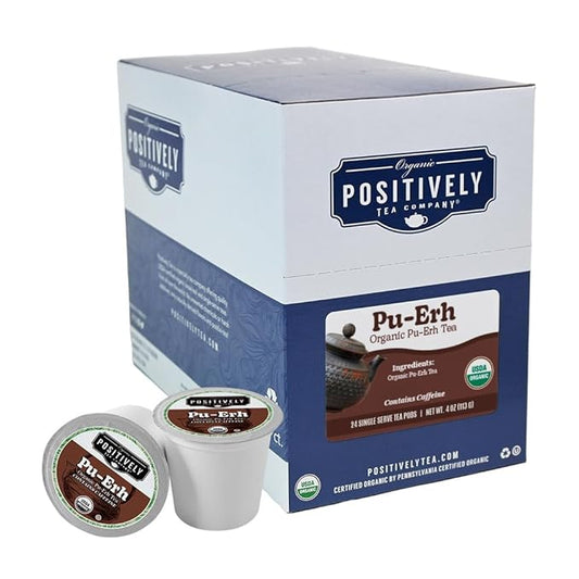 Organic Positively Tea Company, Pu-Erh Tea, K-Cup Compatible, 24 Pods