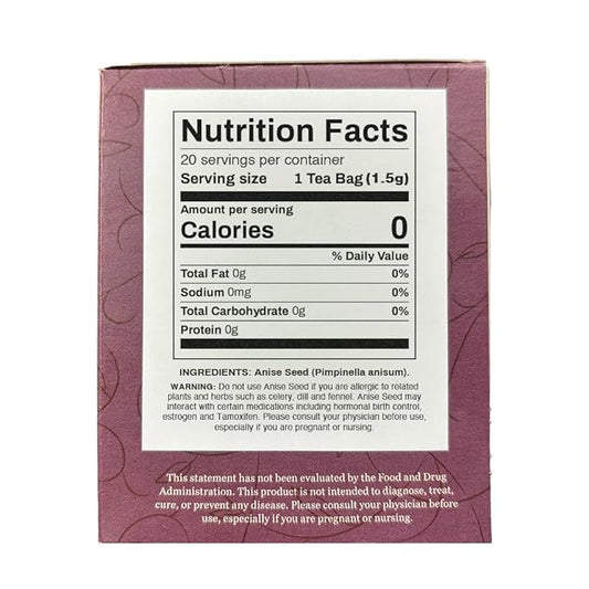 Organic Positively Botanicals Company, Anise Seed Herbal Tea Bags, 20 Count