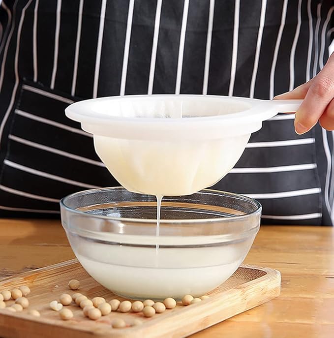 6 Pack - 200 Mesh Fine Mesh Strainer & Nut Milk Bags, Reusable Food Strainer - Food Grade BPA-Free - Ultra Strong Fine Nylon Mesh - Nutmilk, Juices, Cold Brew, Tea Coffee, Juice Soy