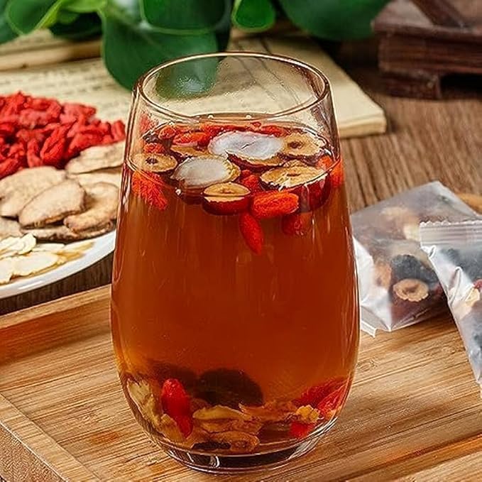 Ginseng Six Treasure Tea, Turmeric Kidney Tea Formula Ginseng Eight Treasure Tea, Natural Detox, Kidney Cleanse Beverage for Women & Men (1)