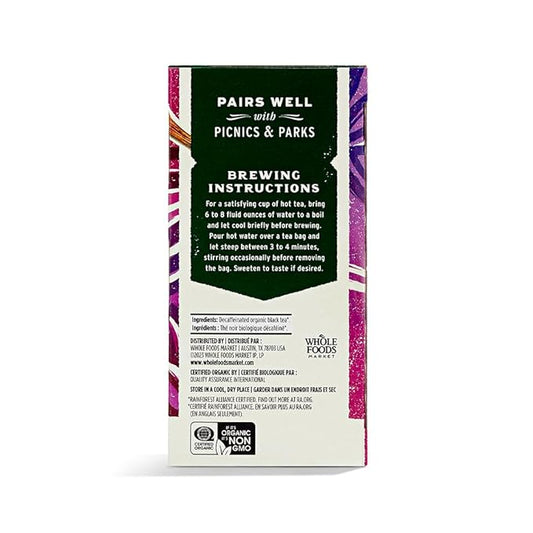 WHOLE FOODS MARKET Organic Decaf Black Tea, 20 CT (Pack of 2)