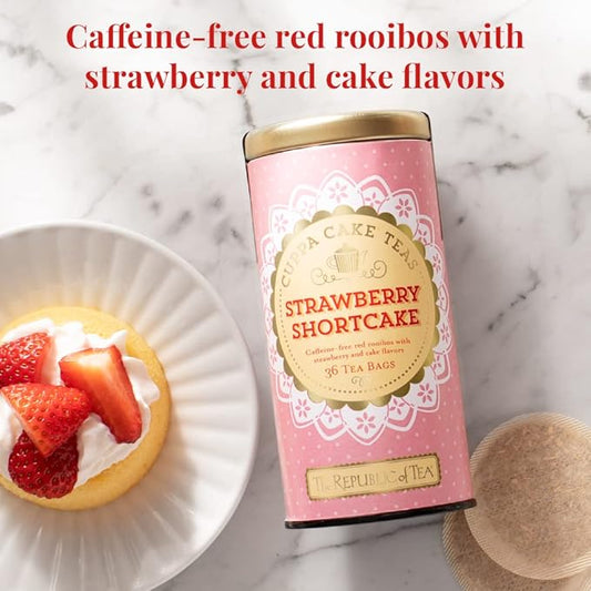 The Republic of Tea - Strawberry Shortcake Cuppa Cake Herbal Tea, 36 Tea Bags