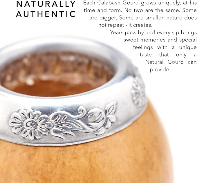 BALIBETOV Yerba Mate Set - 2 Gourds, 2 Bombillas, 1 Cleaning Brush, 100gr Loose Leaf - Dark Brown