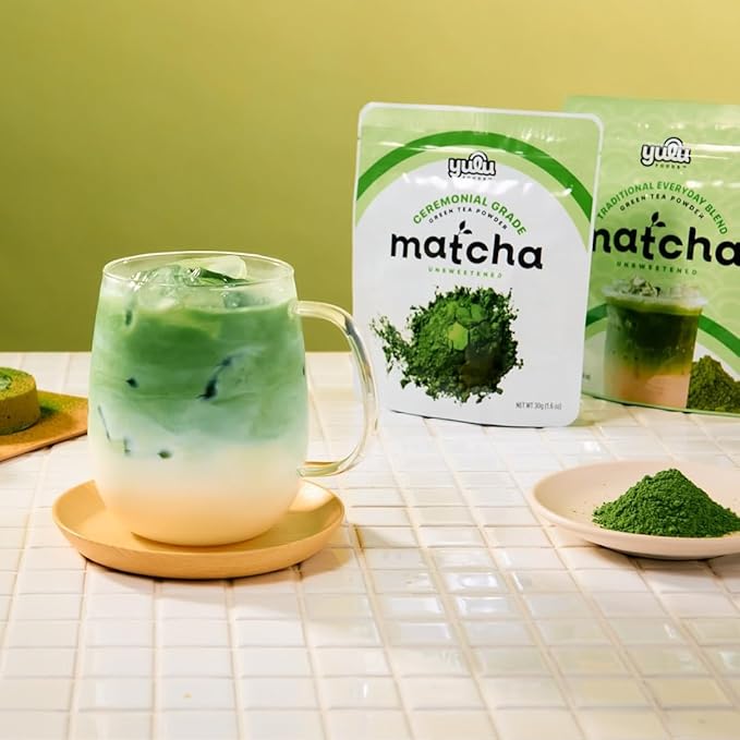 YULU FOODS Ceremonial Blend Matcha Powder (1.06 oz / 30 g) | First-Harvest Japanese Green Tea for Traditional Whisking or Café Lattes | Vibrant Green | Premium Barista Grade