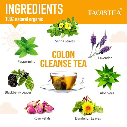 TAOISTEA Colon & Liver Detox Tea Set - 2 Herbal Blends, 14 Day Supply Each | Dual-Action Cleanse for Gut Health, Liver Detox & Daily Wellness