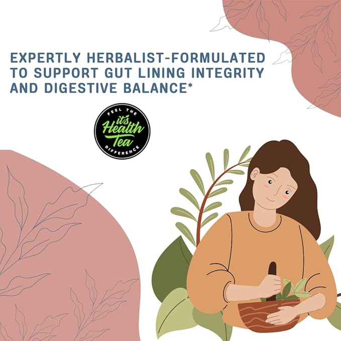 Leaky Gut & Thyroid Balance Herbal Tea – Caffeine-Free Herbal Blend | Supports Digestive, Immune & Thyroid Function | Paleo Friendly | 35 Tea Bags (3 oz)