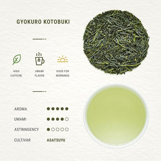Senbird Premium Gyokuro, Japanese Shade Grown Green Tea - From Kyoto Japan - Imperial Loose Leaf Green Tea In Airtight Tea Tin (1.76oz/50g)