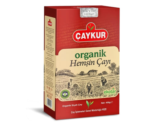 ÇAYKUR Organic Hemsin Black Tea, Premium Certified Turkish Loose Leaf Tea, Natural, Additive-Free, Grown in the Hemsin Organic Farming Basin 400gr / 14.1 oz