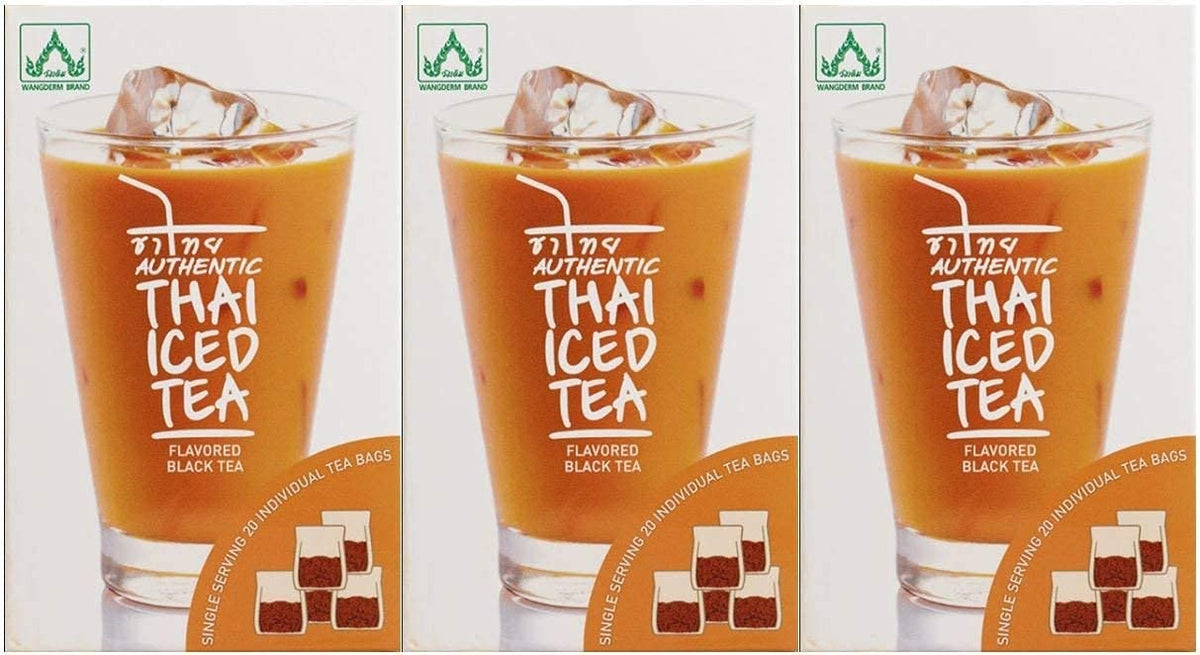 Wangderm Brand Authentic Thai Iced Tea Flavored Black Tea - Pack of 3