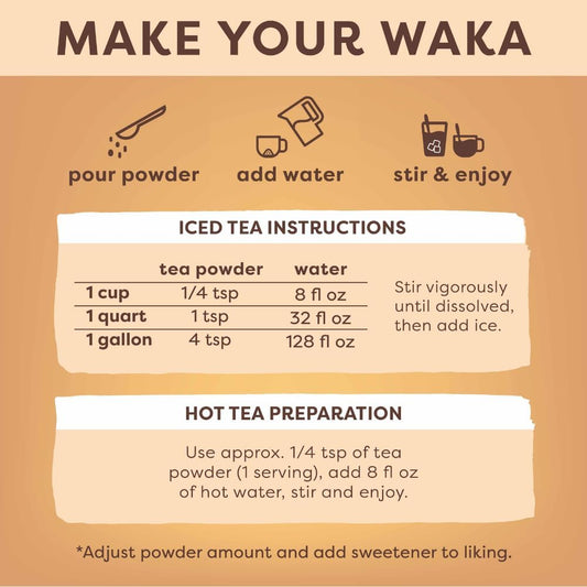 Waka Instant Green Tea Mix, Blueberry Flavored, Sugar-Free, 4.5 oz | Naturally Flavored, Unsweetened Concentrated Green Tea Powder, Makes up to 200 Hot or Iced Cups