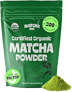 MATCHA DNA Certified Organic Matcha Green Tea Powder (16 oz BAG)