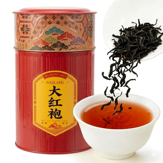 NASLAPH Da Hong Pao Oolong Tea, 3.53 Oz Wuyi Rock Oolong Tea, Traditional Craftsmanship, Chinese Wuyi Mountain Big Red Robe Oolong Tea Grade AAAA 特级 武夷大红袍 乌龙茶 中国功夫岩茶