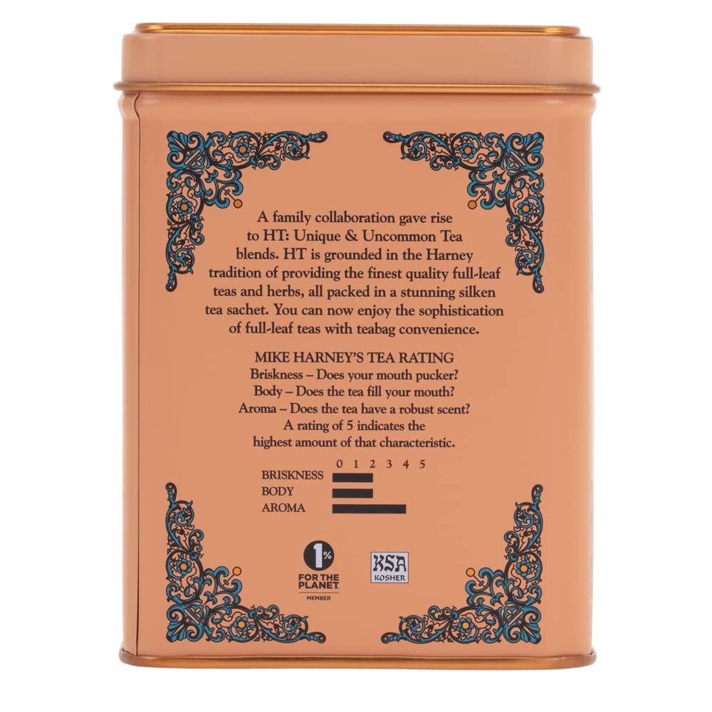Harney & Sons Peaches & Ginger Black Tea, 20ct sachet tin