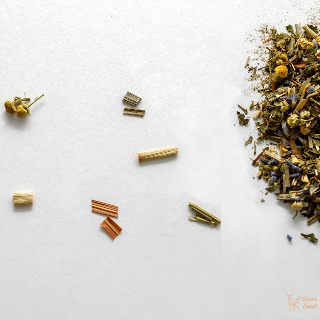 Deer Soul DreamEase Herbal Tea Blend with Chamomile, Lemongrass, Passion Flower, Skullcap, California Poppy & Lavender | Organic Ingredients | Loose Leaf Tea 1.5oz