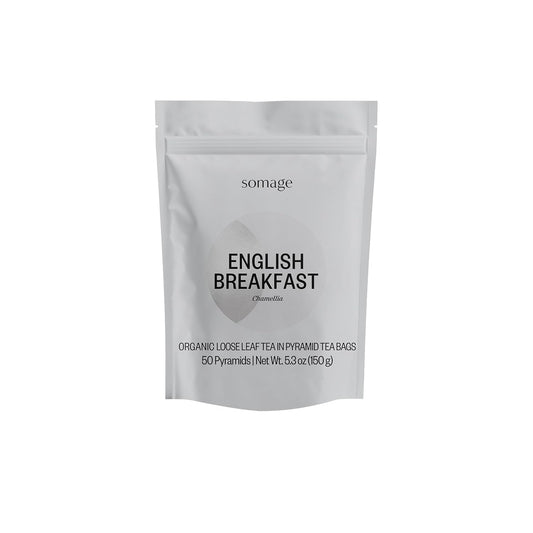 Chamellia Organic English Breakfast Tea - 50 x Pyramid Tea Bags in a Pouch 5.3oz (150g)(Camellia Sinensis) Single unit