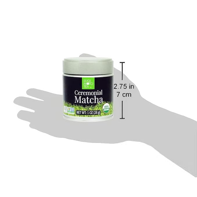 SUGIMOTO TEA Japanese Organic Matcha Powder Ceremonial Grade 1.0 oz (29 g)