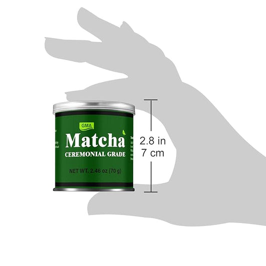 GMA Ceremonial Grade Matcha Green Tea Powder 2.46 oz ceremonial matcha powder-For direct brewing and drinking 2.46-01
